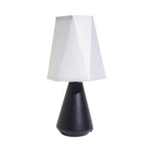 Lámpara De Mesa Base Negra Con Pantalla Gris FREE HOME