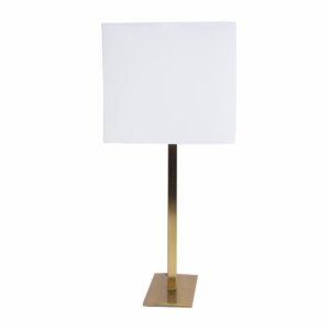Lámpara De Mesa Dorada Pantalla Blanca FREE HOME