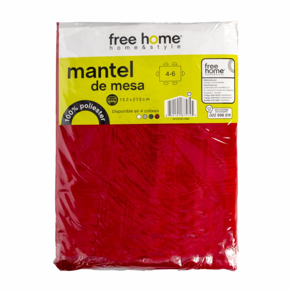 Mantel Rectangular Rojo FREE HOME 152 X 213 Cm - Imagen 2