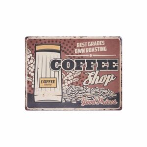 Placa Metálica Best Grades Own Roasting Coffee Shop FUZHOU 30x40x1Cm