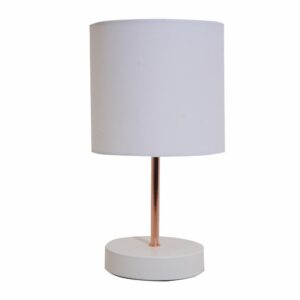 Lámpara De Mesa Cobre Pantalla Blanca FREE HOME