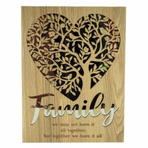 Cuadro Espejo Laser Family Tree FREE HOME 30 X 40CM