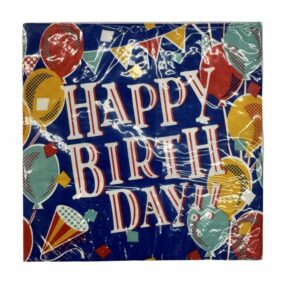 Servilleta Happy Birthday Azul DFHO 33 x 33 cm
