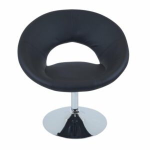 Silla De Bar Redonda Cuerina Negra FREE HOME