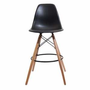 Silla De Bar Plástica Negra FREE HOME