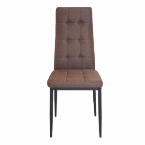 Silla De Comedor Sin Brazos Café HY Textil y Metal