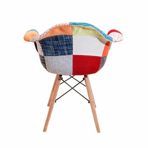 Silla Auxiliar Soporte Cruzado Parches Multicolores HY Textil y Metal - Imagen 4