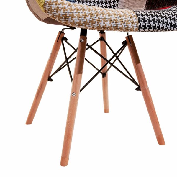 Silla Auxiliar Soporte Cruzado Parches Multicolores HY Textil y Metal - Imagen 6