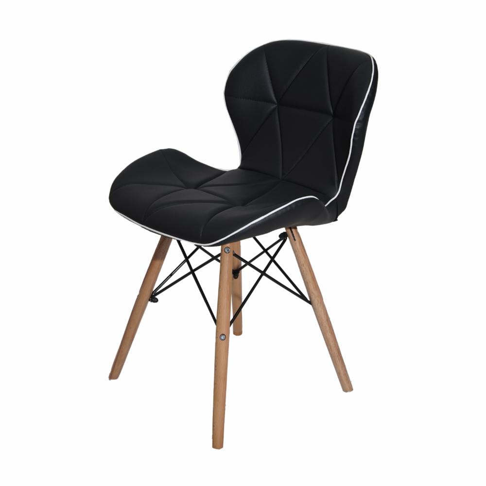 Silla Auxiliar Negro Con Blanco Pata Metal HY - Imagen 3