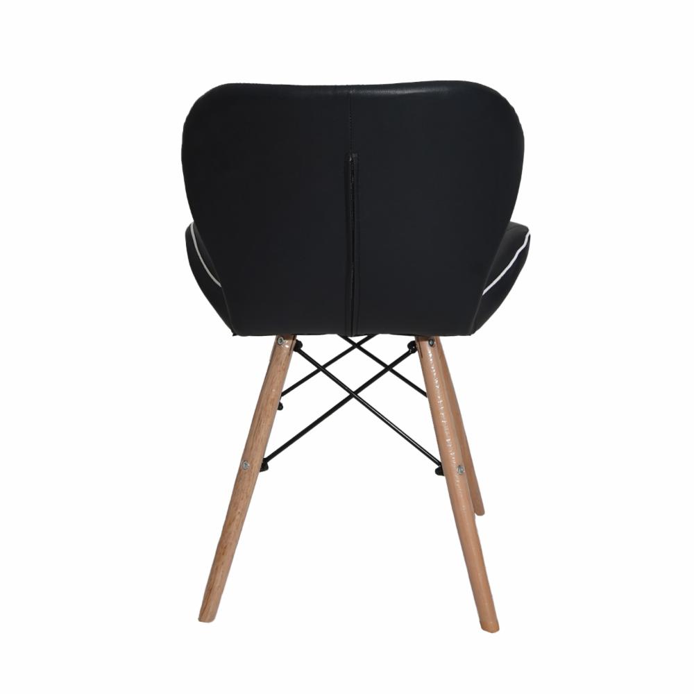 Silla Auxiliar Negro Con Blanco Pata Metal HY - Imagen 4