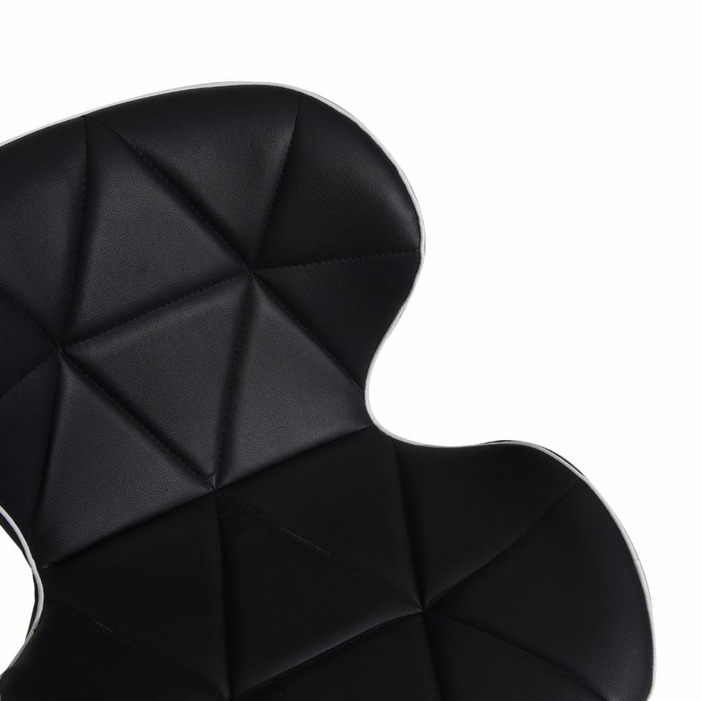 Silla Auxiliar Negro Con Blanco Pata Metal HY - Imagen 5