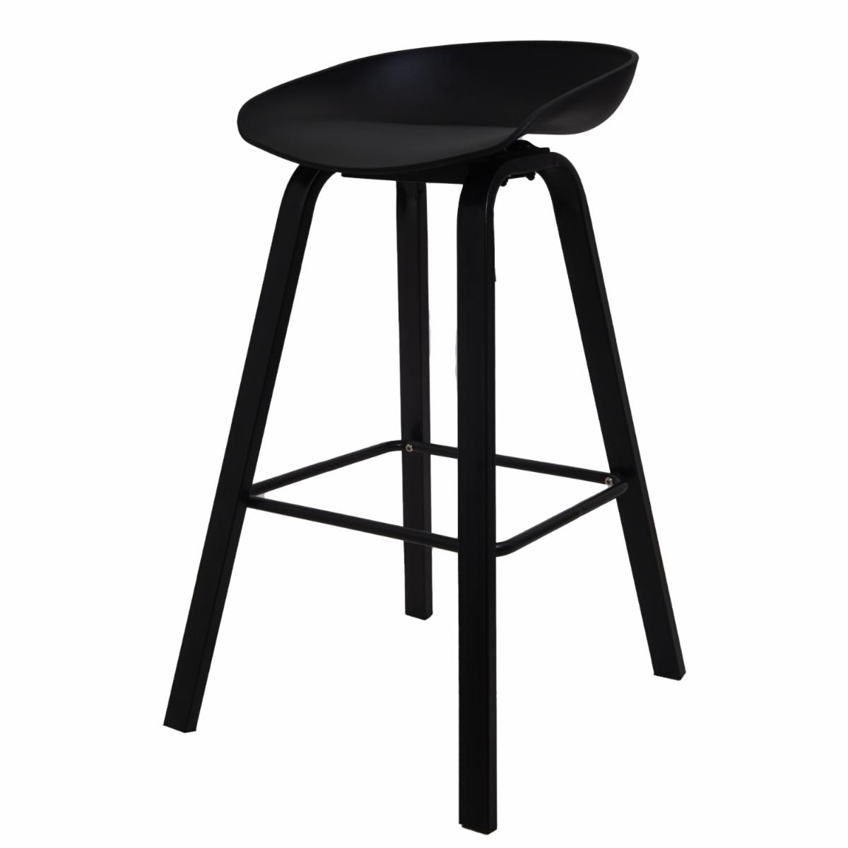 Silla De Bar Negra HY Plástico y Metal