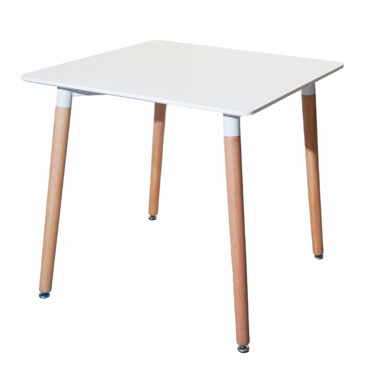 Mesa De Comedor Cuadrada Blanca HY Patas De Metal