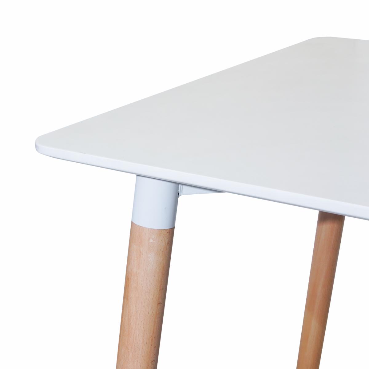Mesa De Comedor Cuadrada Blanca HY Patas De Metal