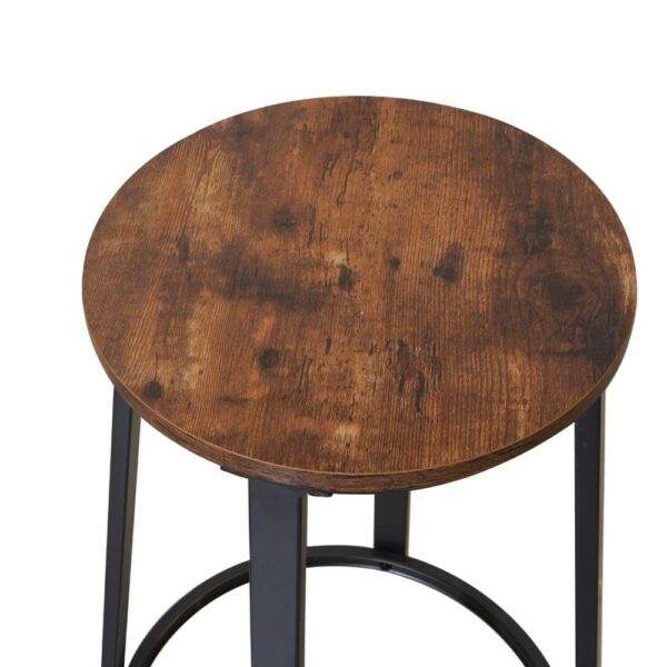 Taburete Circular De Hierro Y Madera FREE HOME Madera y Metal - Imagen 3