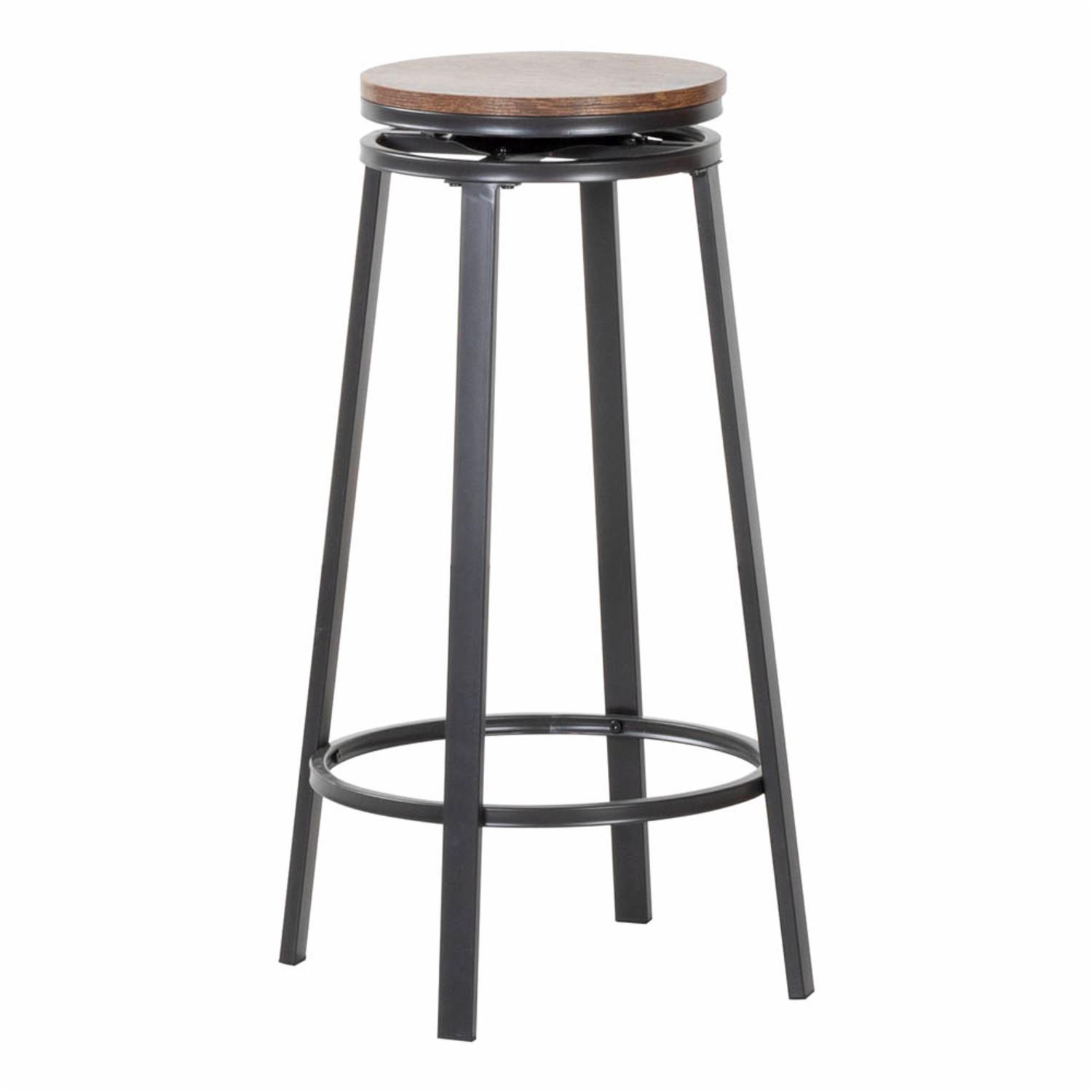 Mesa De Coctel + 2 Bancos Frely Patas Altas FREE HOME Metal y Madera