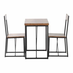 Desayunador Mesa y 2 Sillas FREE HOME Madera y Metal