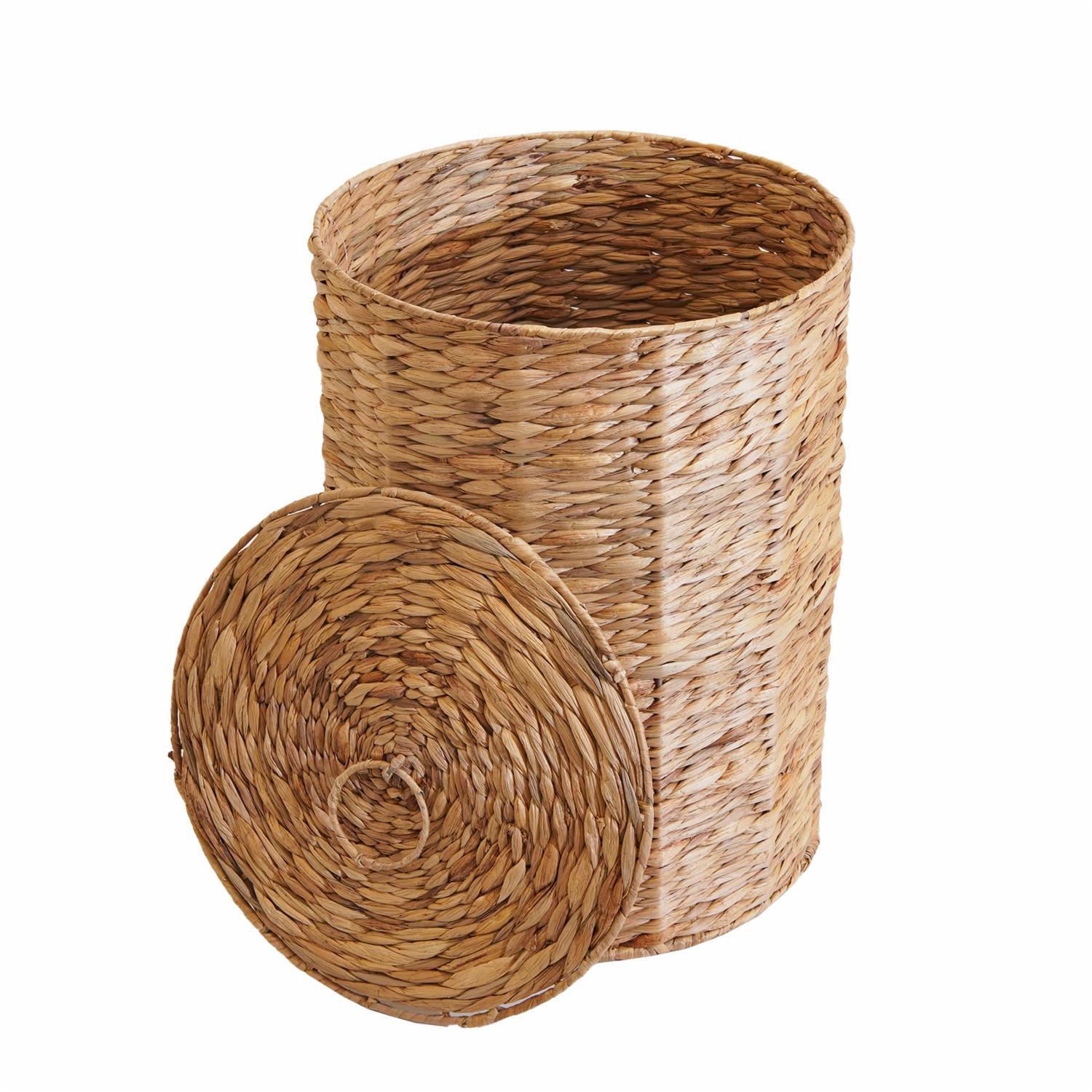 Canasto Redondo Natural Con Tapa MAXWELL Pequeño - Imagen 2