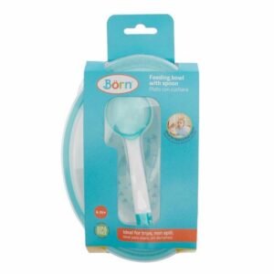 Set Plato Hondo Tapadera  Y Cuchara Menta BORN 2 Piezas