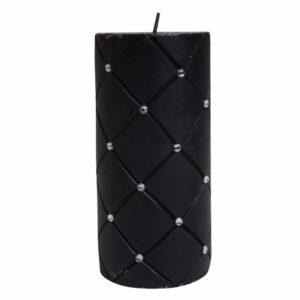 Vela Decorativa Negra Diamonds Mediana JOY 7.2*7.2*15.2CM
