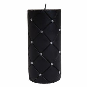 Vela Decorativa Negra Diamonds Mediana JOY 7.2*7.2*15.2CM