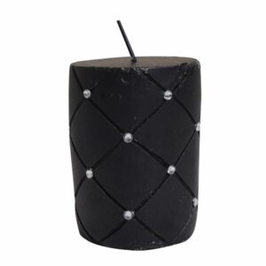 Vela Decorativa Negra Diamonds Pequeña JOY 7.2*7.2*9.8CM