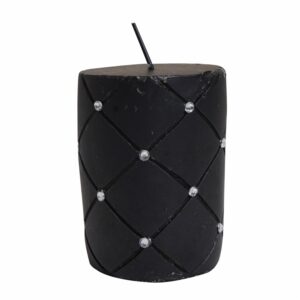 Vela Decorativa Negra Diamonds Pequeña JOY 7.2*7.2*9.8CM