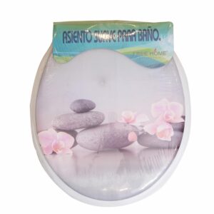 Asiento Para Inodoro Piedras Y Flores FREE HOME 17"