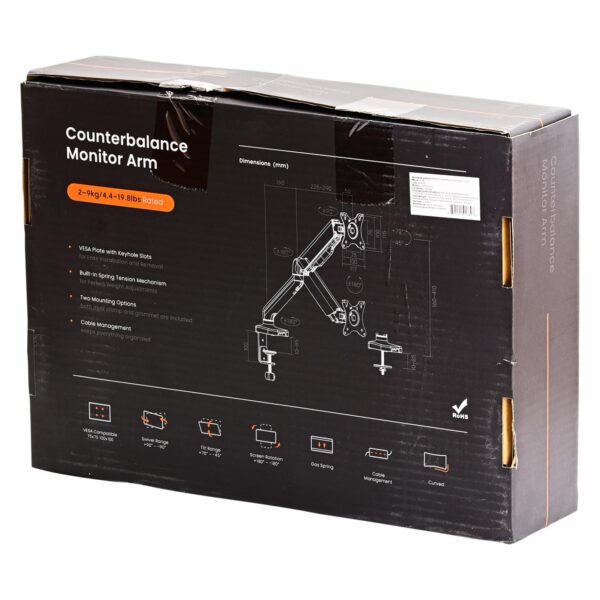 Brazo Monitor Gas BRATECK 17" A 32" - Imagen 2