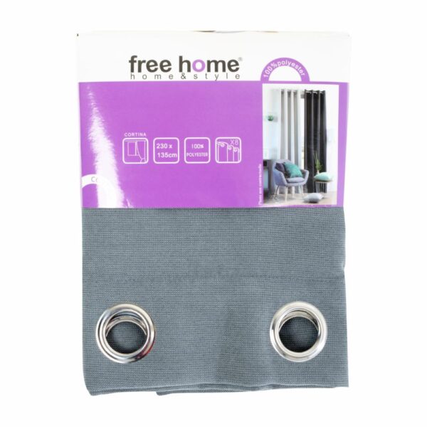 Cortina De Área Gris Blackout FREE HOME 135 X 230 Cm