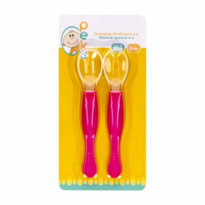Cuchara De Silicona 9m + Color Rosa PEKE Pack X 2 Uds