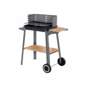 Parrilla De Carbón Asadora Con Ruedas Y Repisa De Madera HIGHLAND HL-AS005