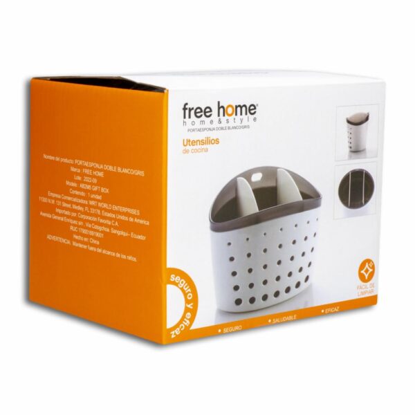 Porta Esponja Para Lavadero Doble Con Divisiones FREE HOME Unidad - Imagen 4