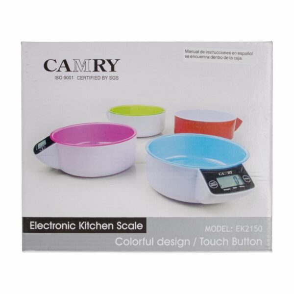 Balanza De Cocina Digital Modelo EK2150 Color Gris CAMRY 5 Kg - Imagen 3
