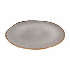 Plato Medio Gris Borde Marrón KIC KARPERY 21 Cm