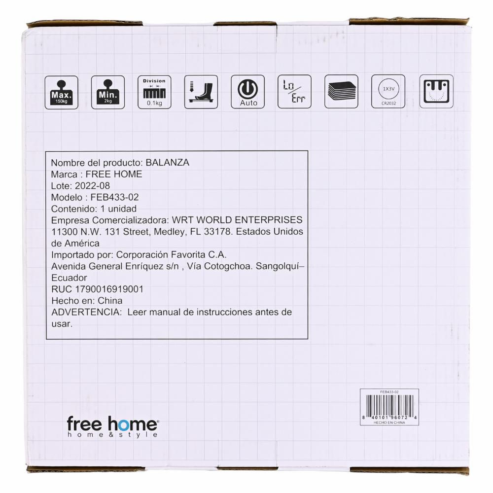 Balanza De Baño Negra Print Ramas FREE HOME Digital - Imagen 2