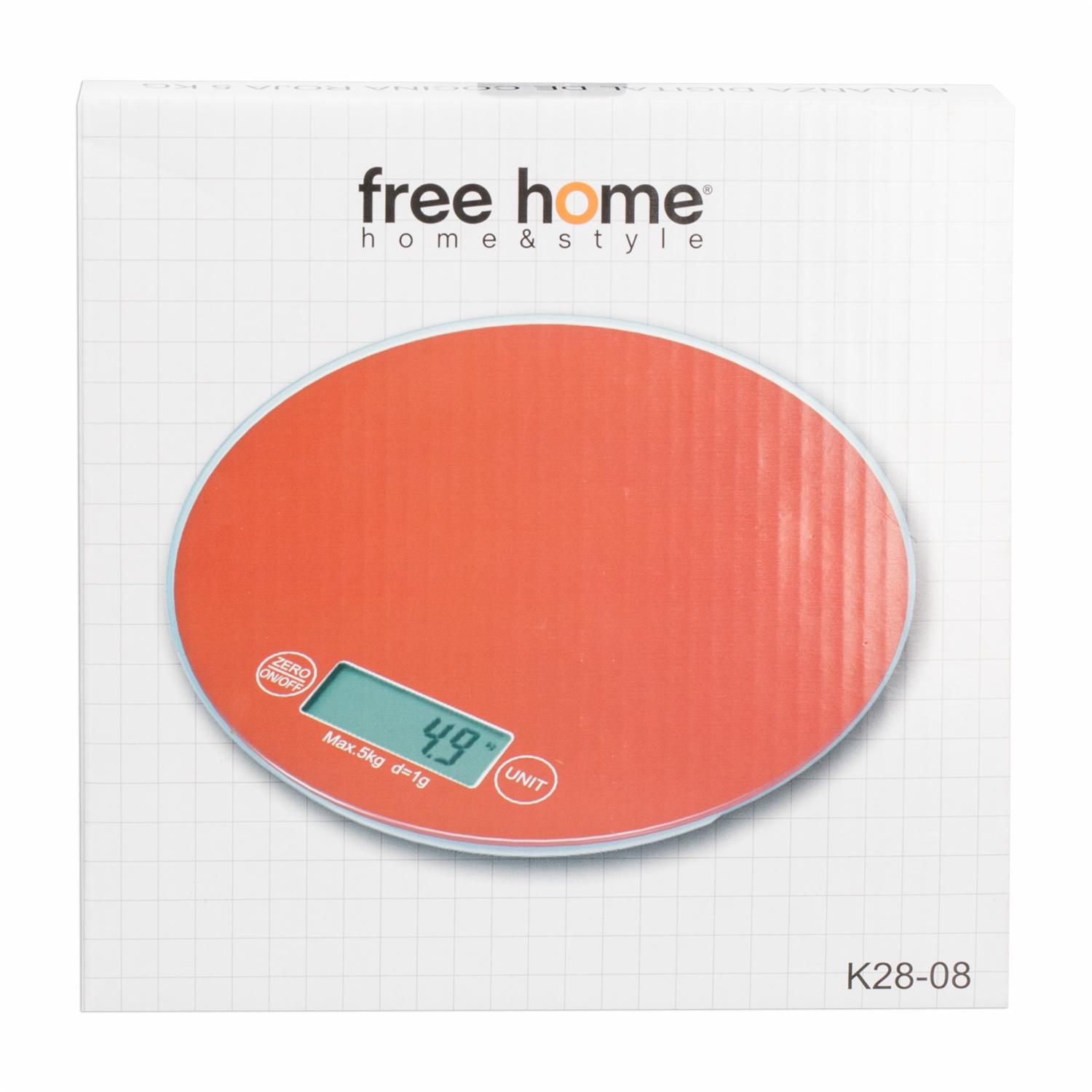 Balanza Digital De Cocina Roja FREE HOME 5 Kg