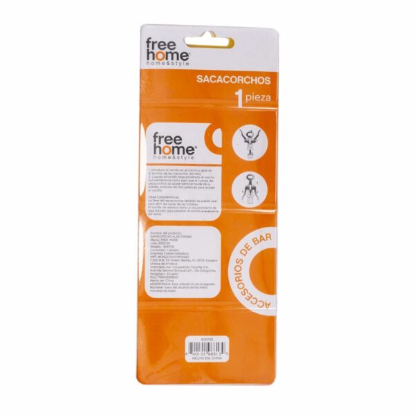 Sacacorcho Con Alas Especial Cromo FREE HOME 16 Cm - Imagen 2