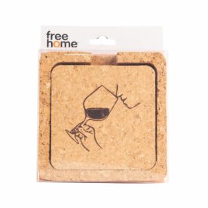 Portavasos De Corcho Cuadrado FREE HOME 4 Uds