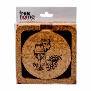 Portavasos De Corcho Redondo FREE HOME 4 Uds