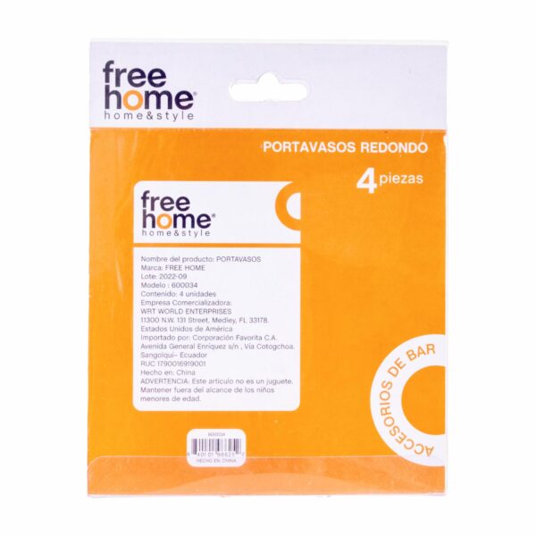 Portavasos De Corcho Redondo FREE HOME 4 Uds - Imagen 4