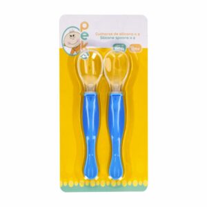 Cuchara De Silicona 9m + Color Azul PEKE Pack X 2 Uds