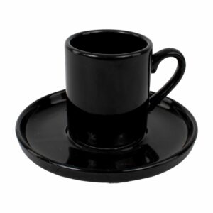Set Vajilla Taza Y Plato Negro FREE HOME Unidad