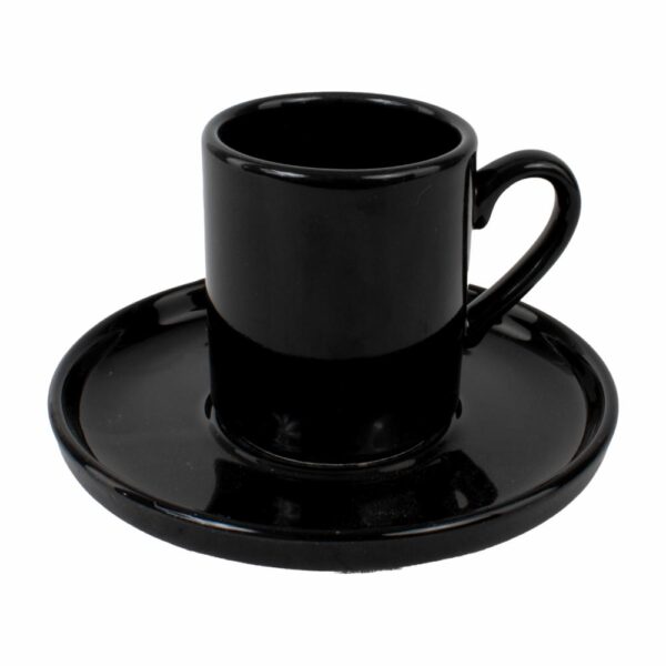 Set Vajilla Taza Y Plato Negro FREE HOME Unidad