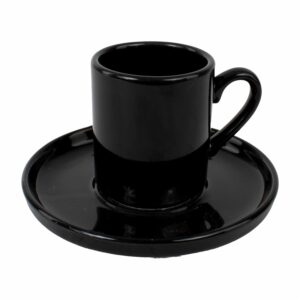Set Vajilla Taza Y Plato Negro FREE HOME Unidad