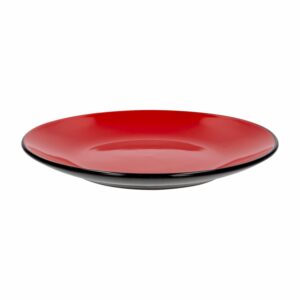 Vajilla 16 Piezas  Redonda FREE HOME Roja Con Negro