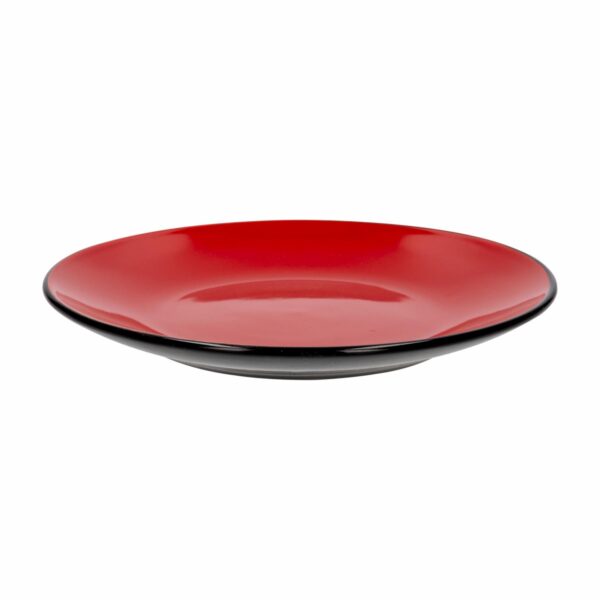Vajilla 16 Piezas  Redonda FREE HOME Roja Con Negro - Imagen 4