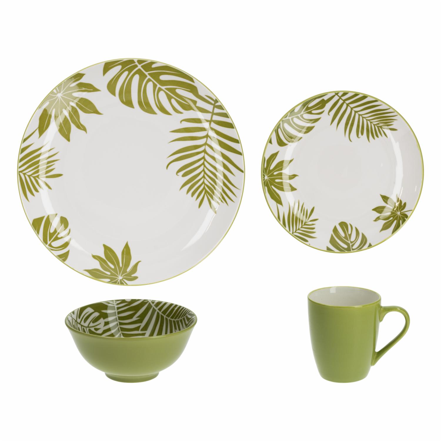 Vajilla 16 Piezas Redonda FREE HOME Ramas - Imagen 2