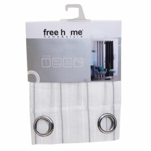 Cortina Visillo Lineas Gris/Blanco FREE HOME 230 X 140 Cm