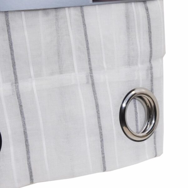 Cortina Visillo Lineas Gris/Blanco FREE HOME 230 X 140 Cm - Imagen 2
